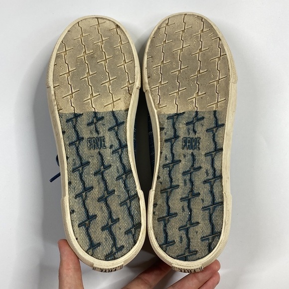 Frye Blue Gia Canvas Low Lace Canvas Sneakers Shoes Women's 7.5 - Picture 5 of 11